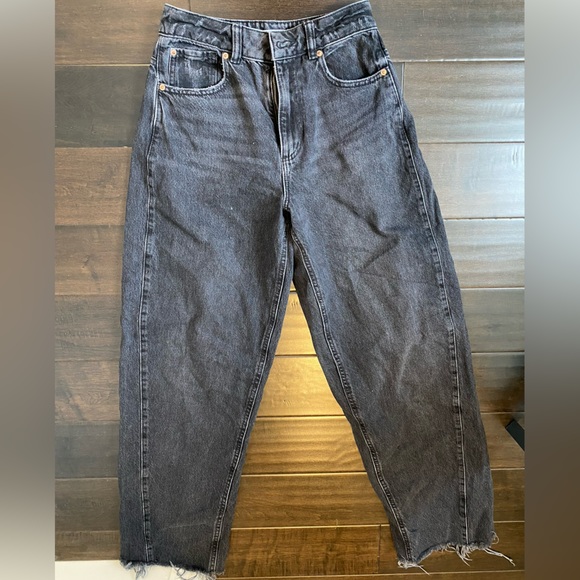 women’s grey denim baggy jeans size 0/27 - Picture 1 of 1